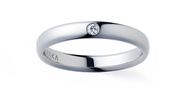 NIWAKA の結婚指輪　ことほぎ　ナチュラルタイプ メレ・1石