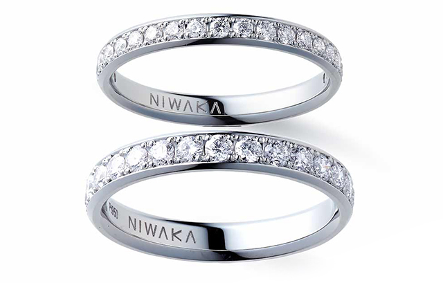 NIWAKA の結婚指輪　ことほぎ（ナチュラルタイプ メレ・ハーフ）