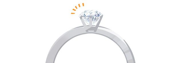 「立て爪タイプ」の婚約指輪