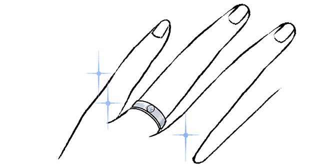 指につけている結婚指輪