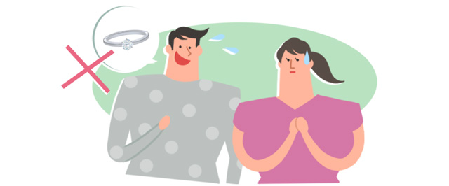 男性に「婚約指輪はなくてもいいよね？」と言われ、遠慮をする女性