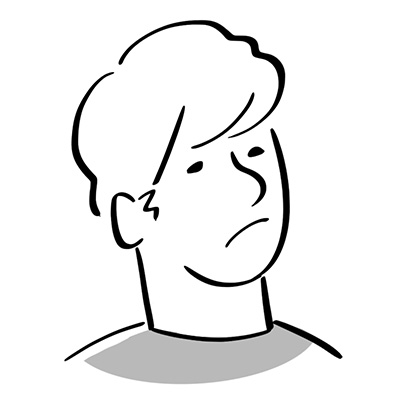 困った男性の表情