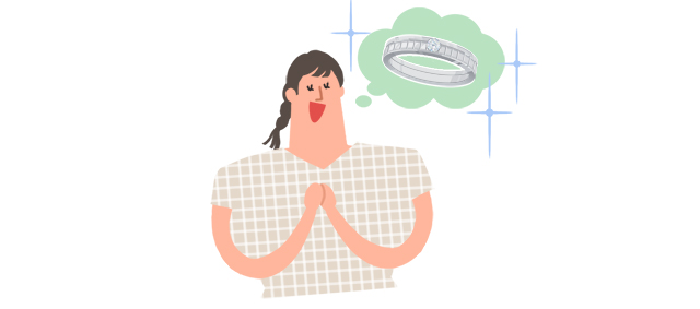 理想の結婚指輪をイメージする女性