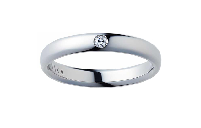 NIWAKA の結婚指輪　ことほぎ　ナチュラルタイプ　メレ・1石