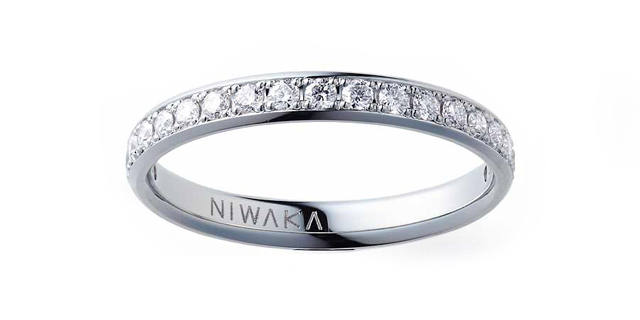 NIWAKA の結婚指輪　ことほぎ ナチュラルタイプ メレ・ハーフ
