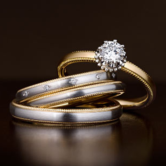 アンティーク調の婚約指輪・結婚指輪