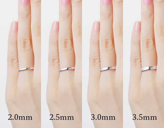 指輪の太さを0.5mm単位で比較