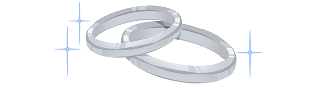 シンプルなふたつの結婚指輪