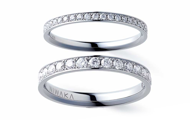 NIWAKAの結婚指輪　ことほぎ　フラットタイプ　メレハーフ