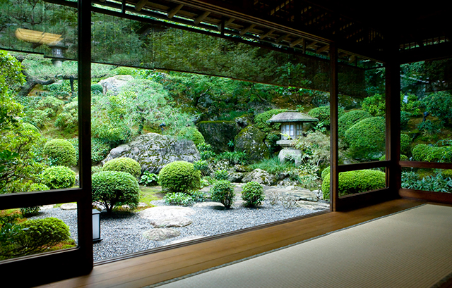 日本庭園を望む和室