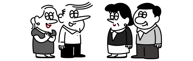 親と相談する新郎新婦