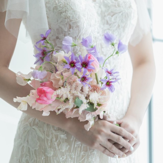パステルカラーのブーケ