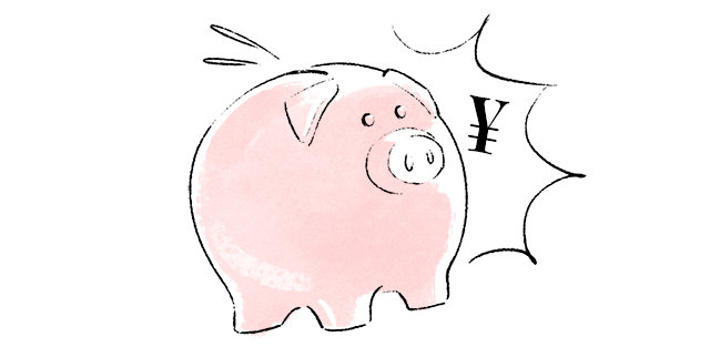 衝撃を受ける豚の貯金箱
