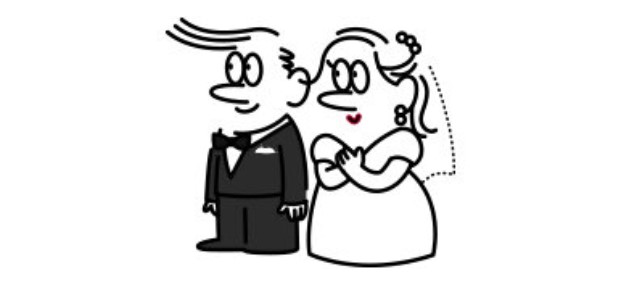 挙式を挙げる新郎新婦