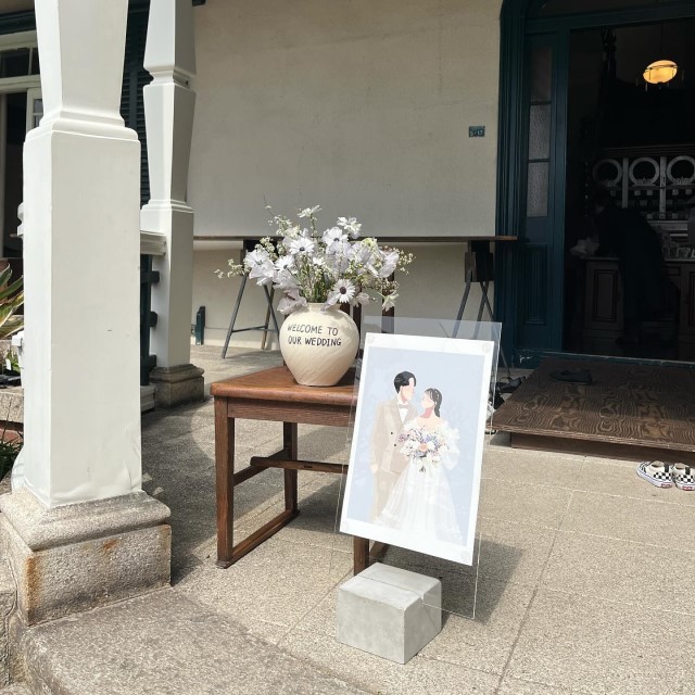 アクリルフレームを使ったウェルカムボード