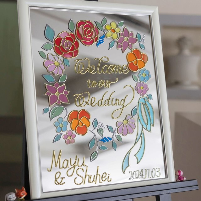 グラスアートのウェルカムボード