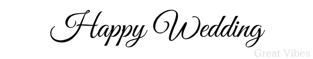 「Great Vibes」で書かれた「Happy Wedding」