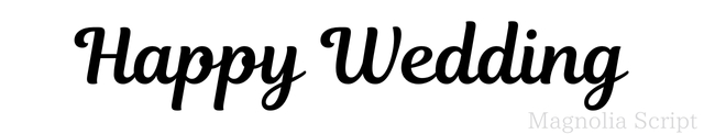 「Magnolia Script」で書かれた「Happy Wedding」