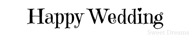 「Sweet Dreams」で書かれた「Happy Wedding」