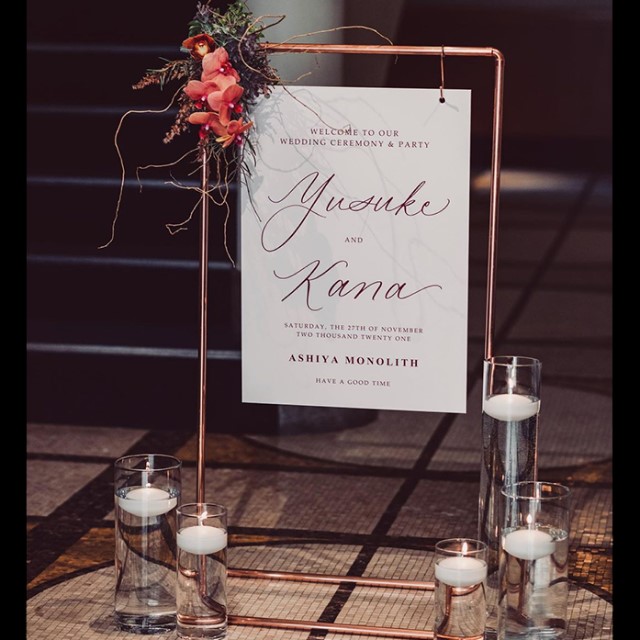 コッパースタンド」で作るおしゃれなウェルカムボードの実例20選