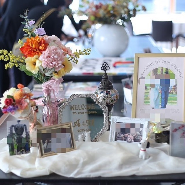 花を飾ったウェルカムスペース