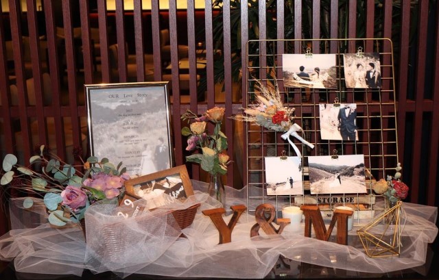 ドライフラワーを飾ったウェルカムスペース