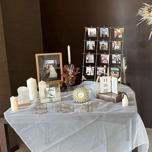 キャンドルを飾ったウェルカムスペース