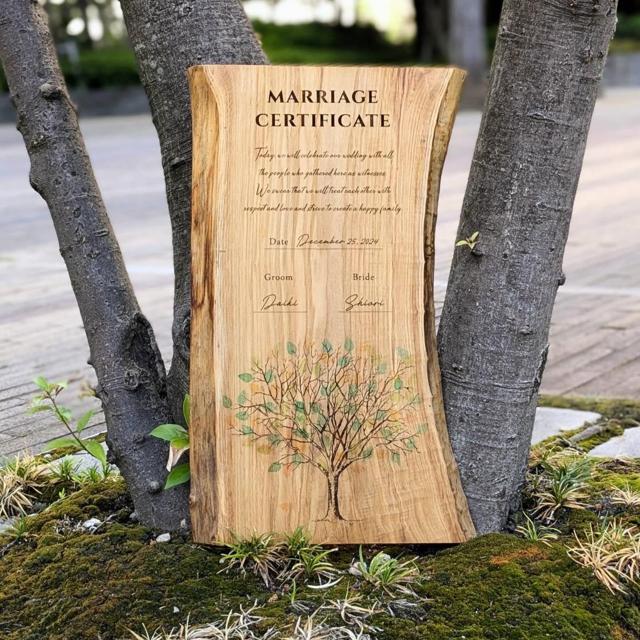 一枚板のボードを使ったウェディングツリー