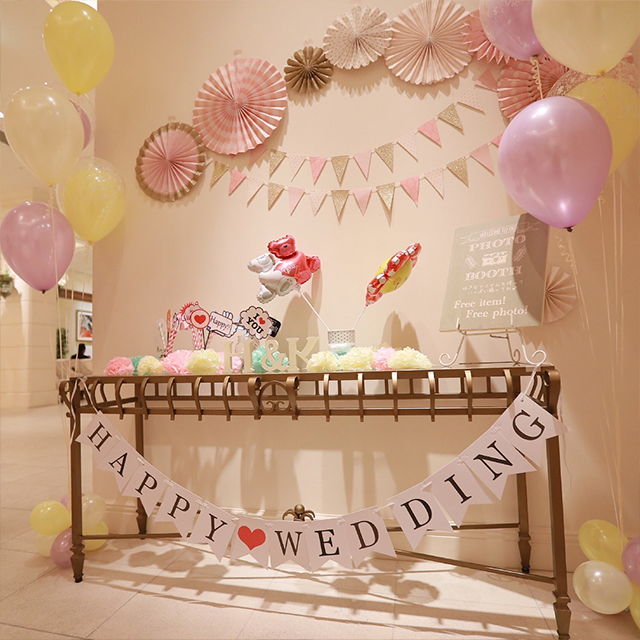 風船が飾られたフォトスペース