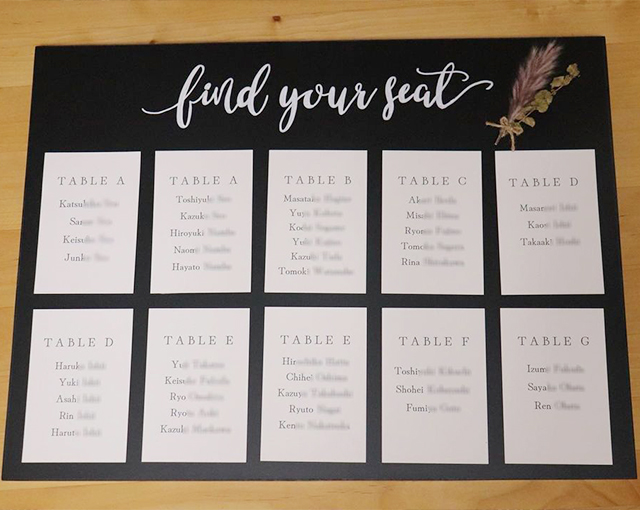 シーティングチャートの実例