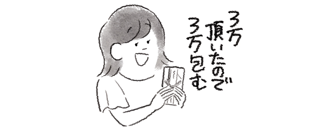 お祝い金の管理をしている人