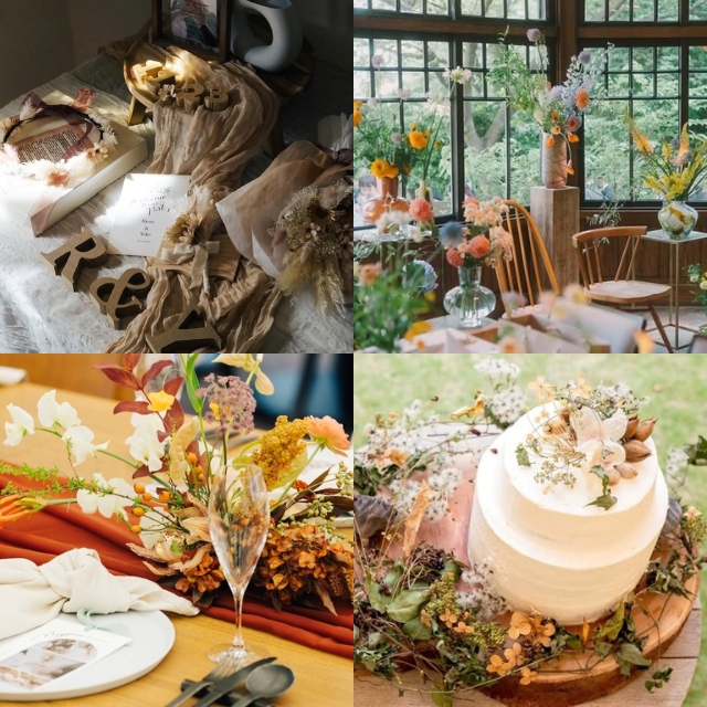 ガーデンに合う会場装飾やケーキ