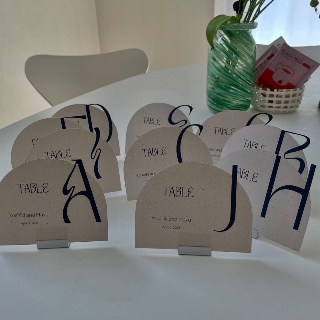 紙のテーブルナンバー
