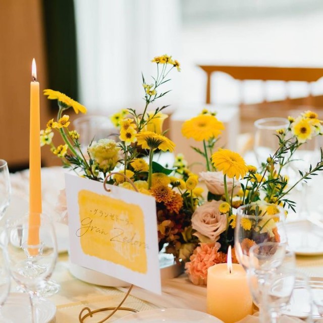 黄色のテーブルナンバー