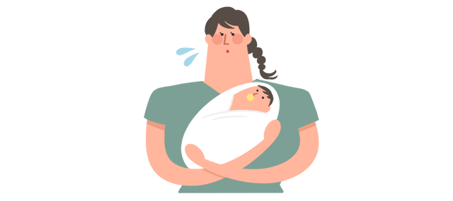 赤ちゃんを抱っこする人