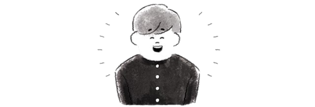 笑顔で話す男子学生