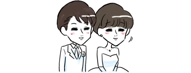 納得する新郎新婦
