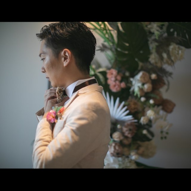 新郎仕度ショット