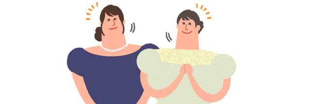 ドレスアップしたゲスト
