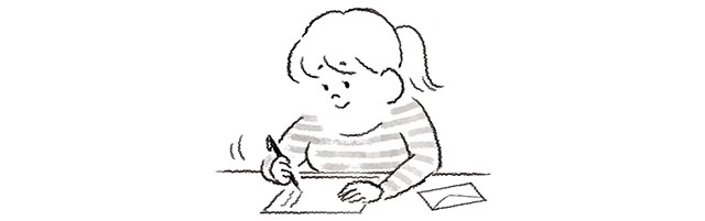 手紙を書く女性