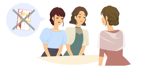 会費制の結婚式ではご祝儀は必要ないことを伝える女性