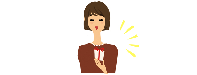 プレゼントを持っている女性