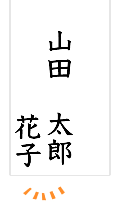 夫婦連名で氏名が書かれたご祝儀袋