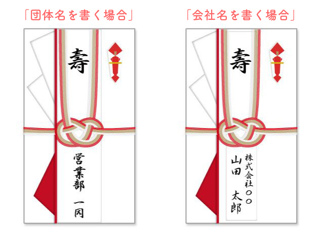 団体名や会社名を書く場合