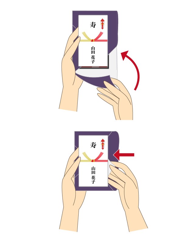包むタイプの袱紗でのご祝儀袋の渡し方６