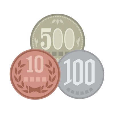 日本円の硬貨のイラスト