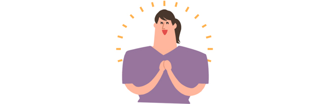 喜んでいる女性