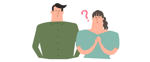 疑問を感じている男女