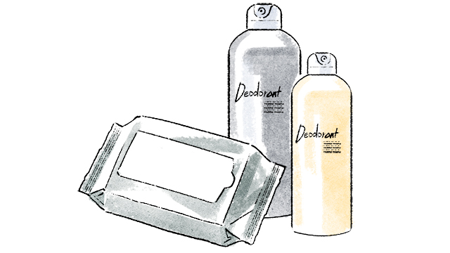 アメニティや汗拭きシート