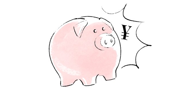 驚いている豚の貯金箱